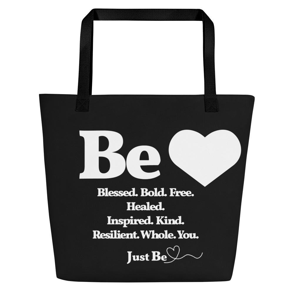 Be Inspired Large Tote Bag - Black & White