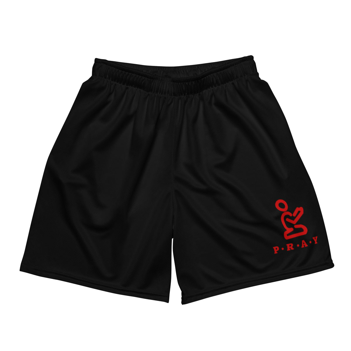 Pray Christian Unisex Mesh Basketball Shorts – Red Print