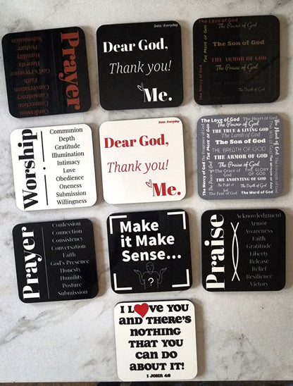 Prayer collection inspirational coaster  - Black/White