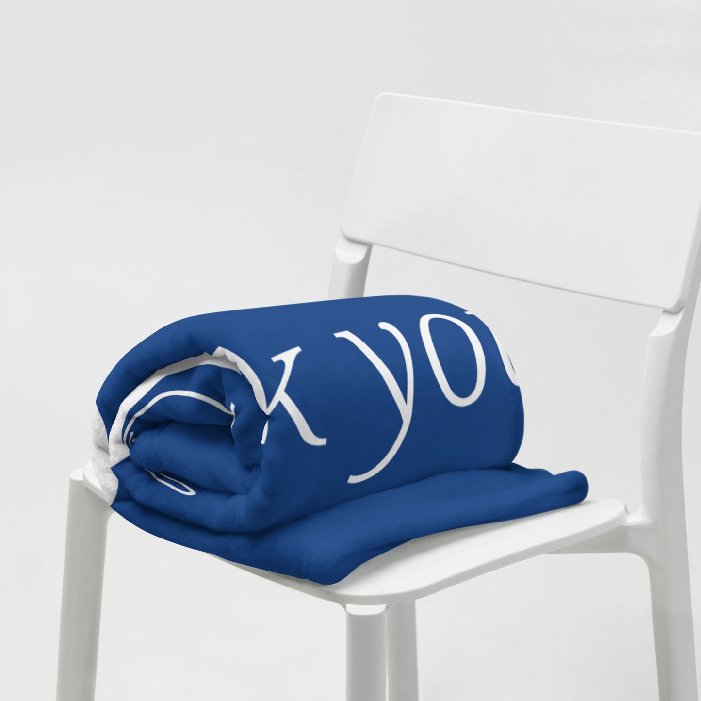 Dear God Inspirational Throw Blanket - Royal Blue/white