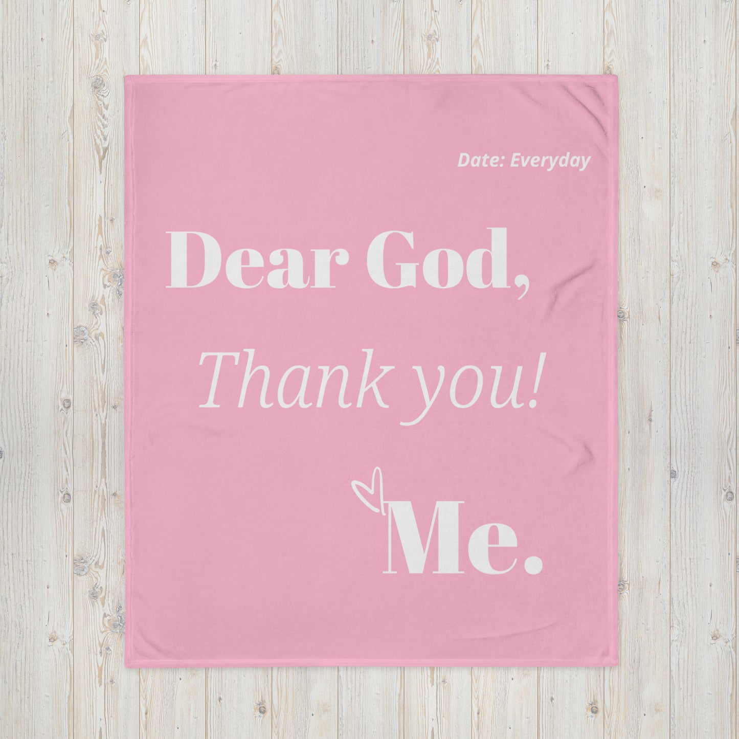 Dear God Inspirational Throw Blanket - Rose Pink/White