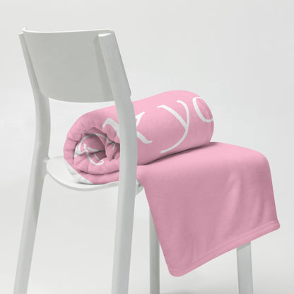 Dear God Inspirational Throw Blanket - Rose Pink/White