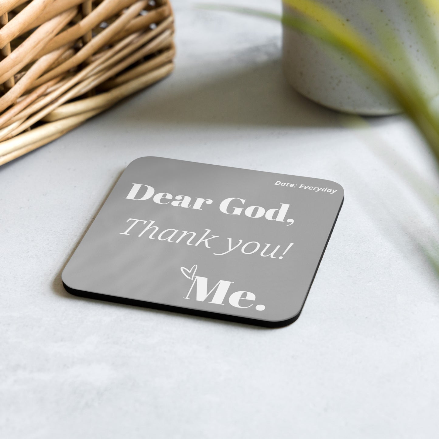 Dear God Inspirational coaster - Grey