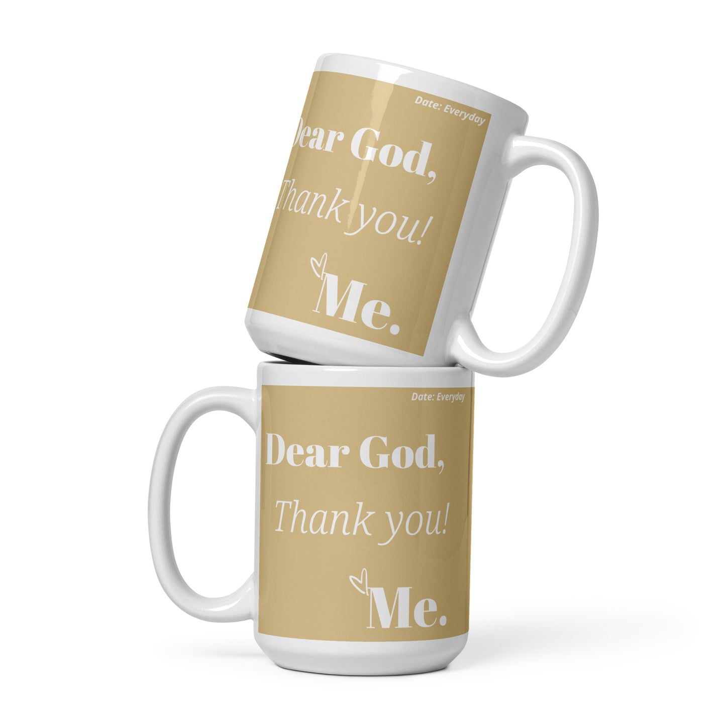 Dear God Inspirational mug- Earth/White