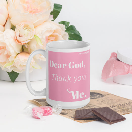 Dear God Inspirational mug - Pink/White