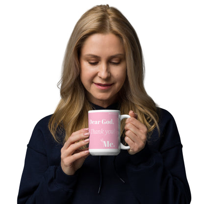 Dear God Inspirational mug - Pink/White