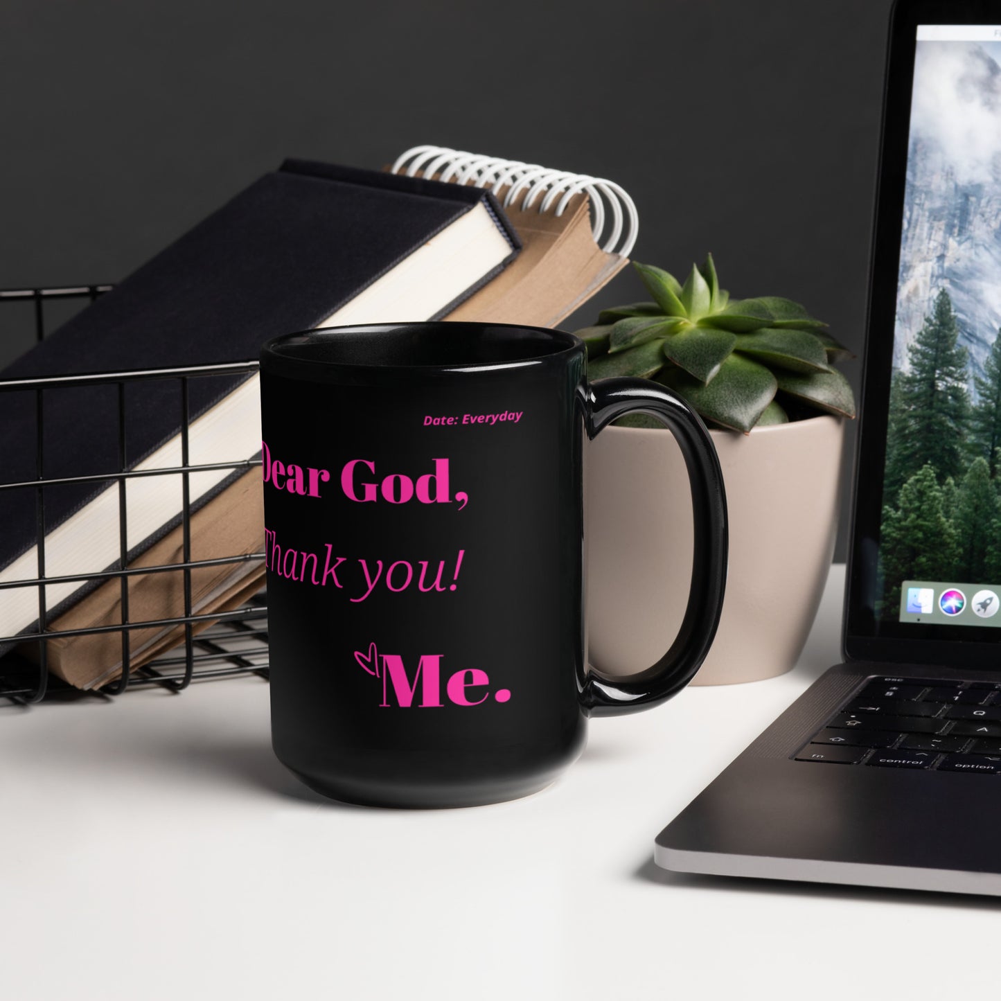 Dear God Inspirational Mug - Hot pink print