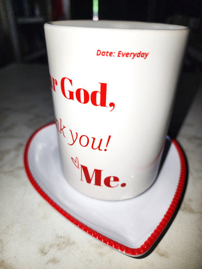 Dear God Inspirational mug - Red white