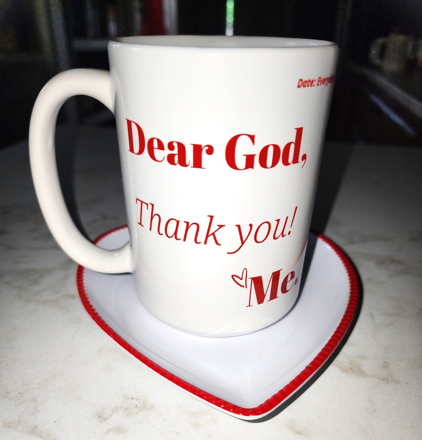 Dear God Inspirational Mug - Hot pink print