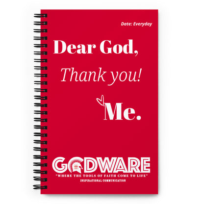 Dear God Spiral notebook - Red/White