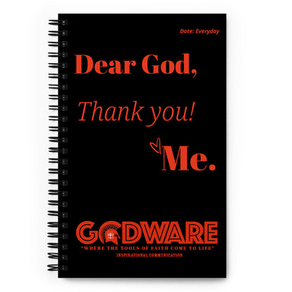 Dear God Spiral notebook - Red/Black