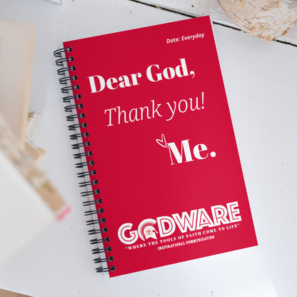 Dear God Spiral notebook - Red/White