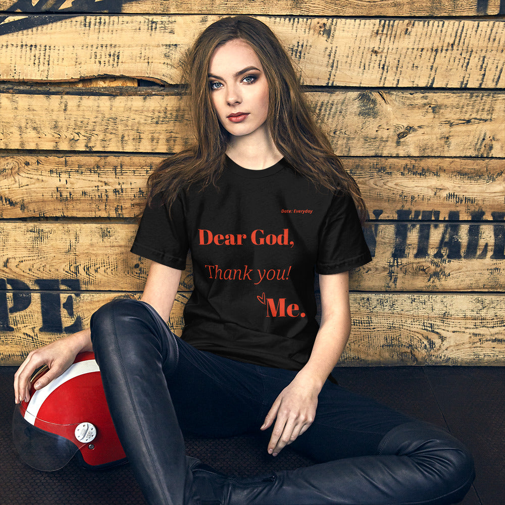 Dear God Unisex short-sleeved t-shirt - Red Print