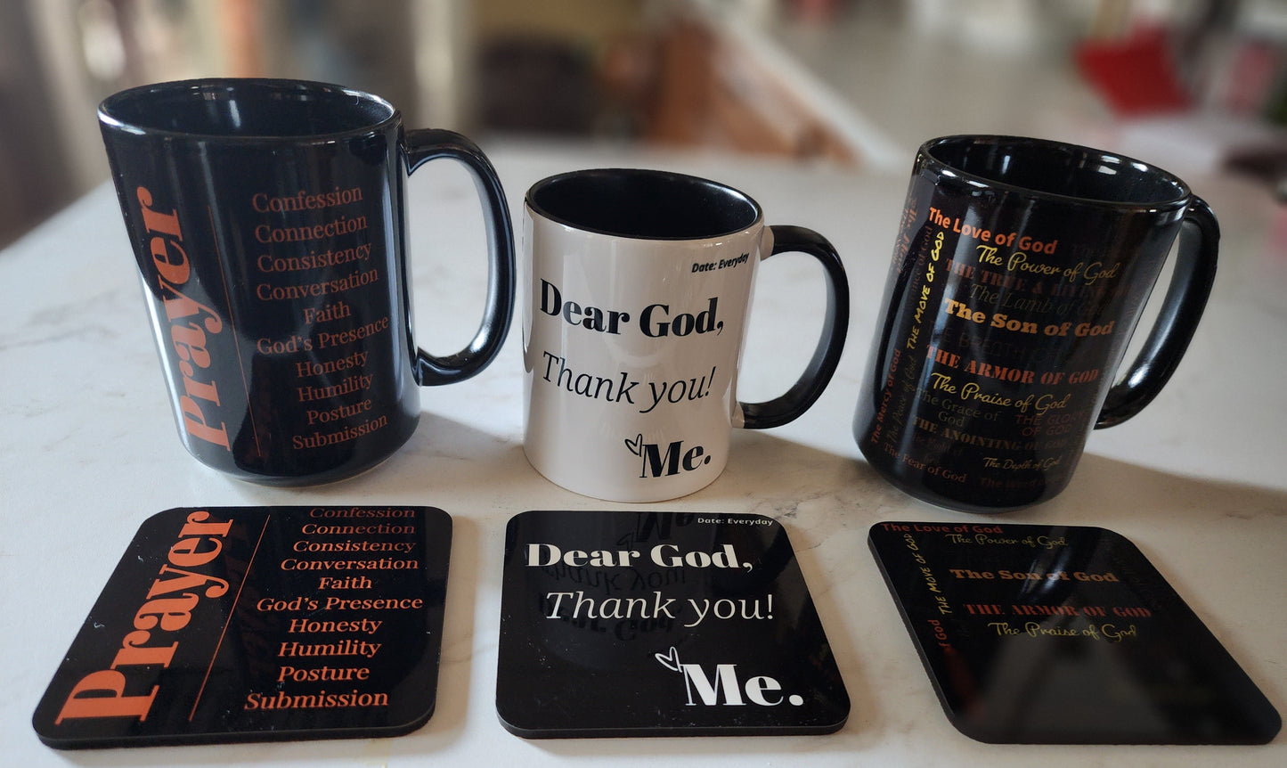 Prayer collection inspirational mug  - Earthtone/Black