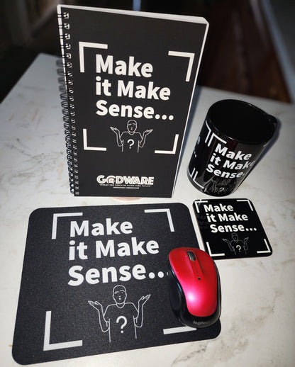 Make it Make Sense Cork-back coaster - Black