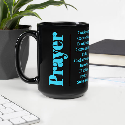 Prayer collection inspirational mug  - Turquoise/Blk