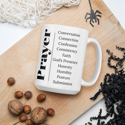 Prayer collection inspirational mug - White/Black