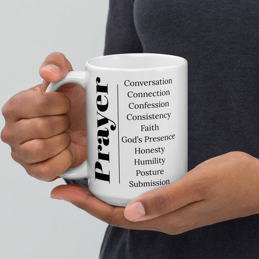 Prayer collection inspirational mug - White/Black