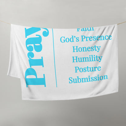 Prayer collection inspirational throw blanket - Turquoise/White