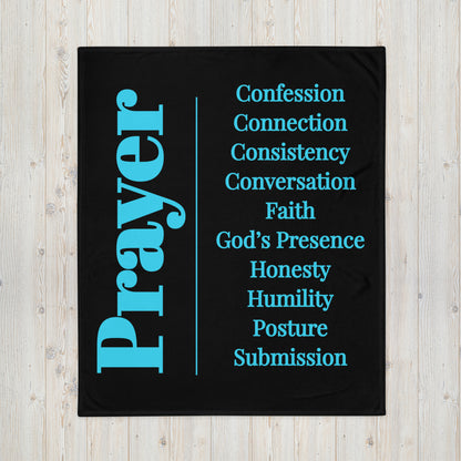 Prayer collection inspirational throw blanket - Turquoise/Black