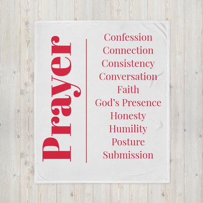 Prayer collection inspirational throw blanket - Red/White