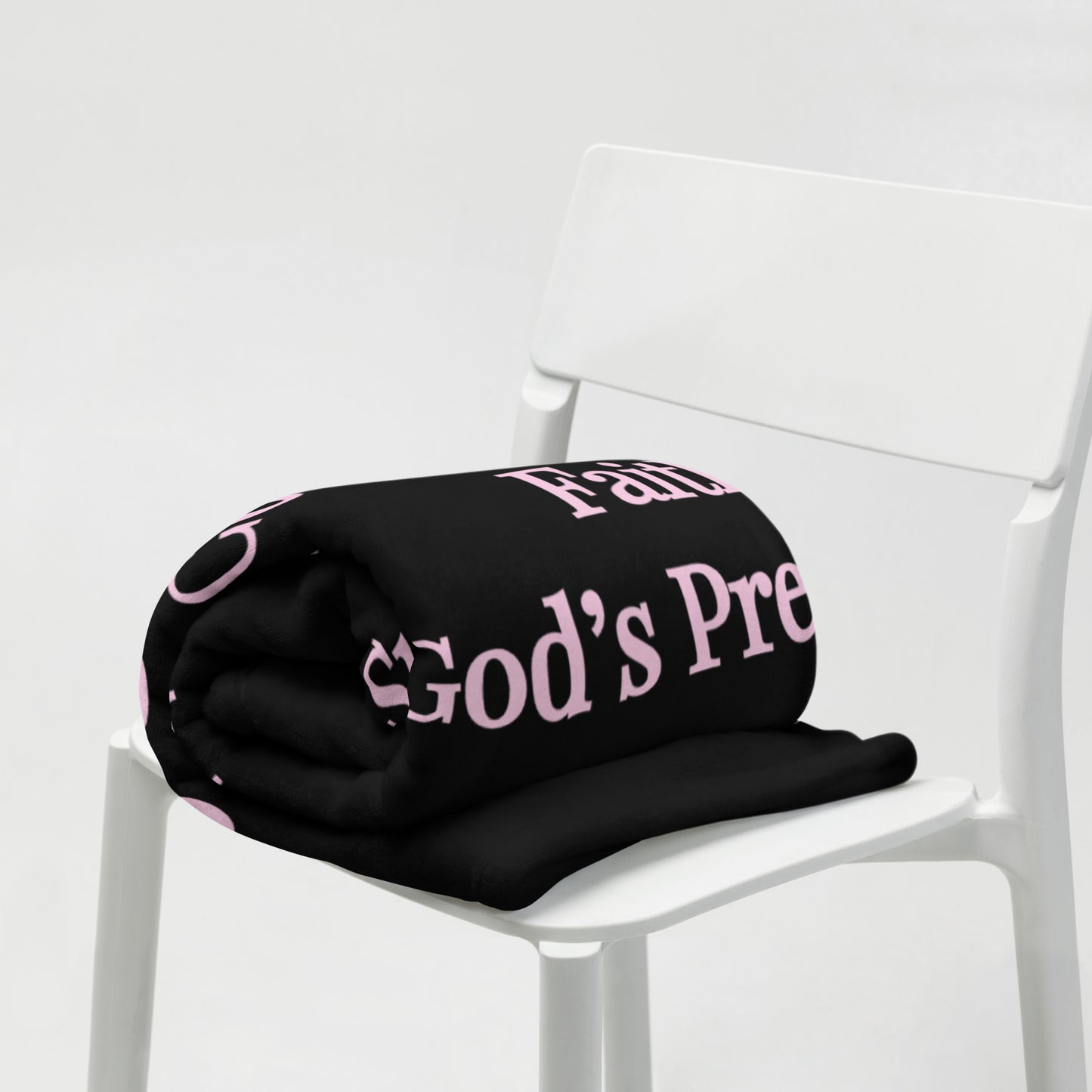 Prayer collection inspirational throw blanket - Light Pink/Black