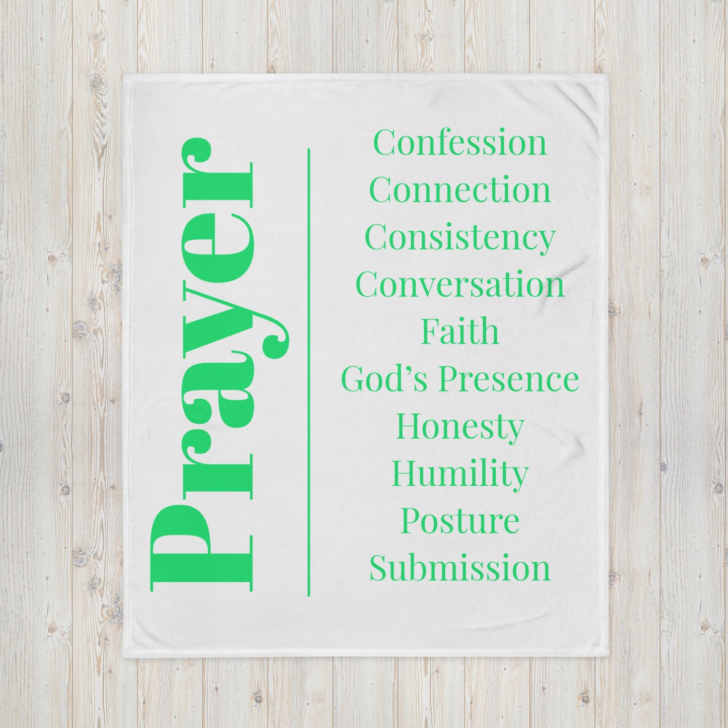 Prayer collection inspirational throw blanket - Green/White