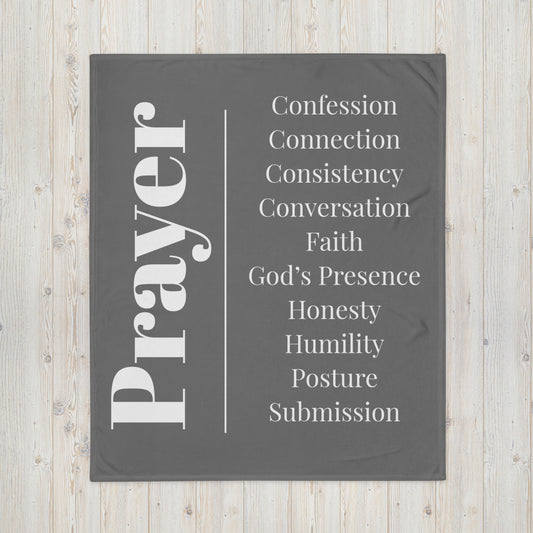 Prayer collection inspirational throw blanket - Grey/White