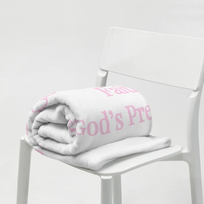 Prayer collection inspirational throw blanket - White/Light Pink