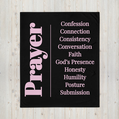 Prayer collection inspirational throw blanket - Light Pink/Black