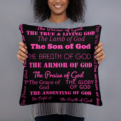 Attributes of God 15 oz Ceramic Mug - Hot Pink/Black