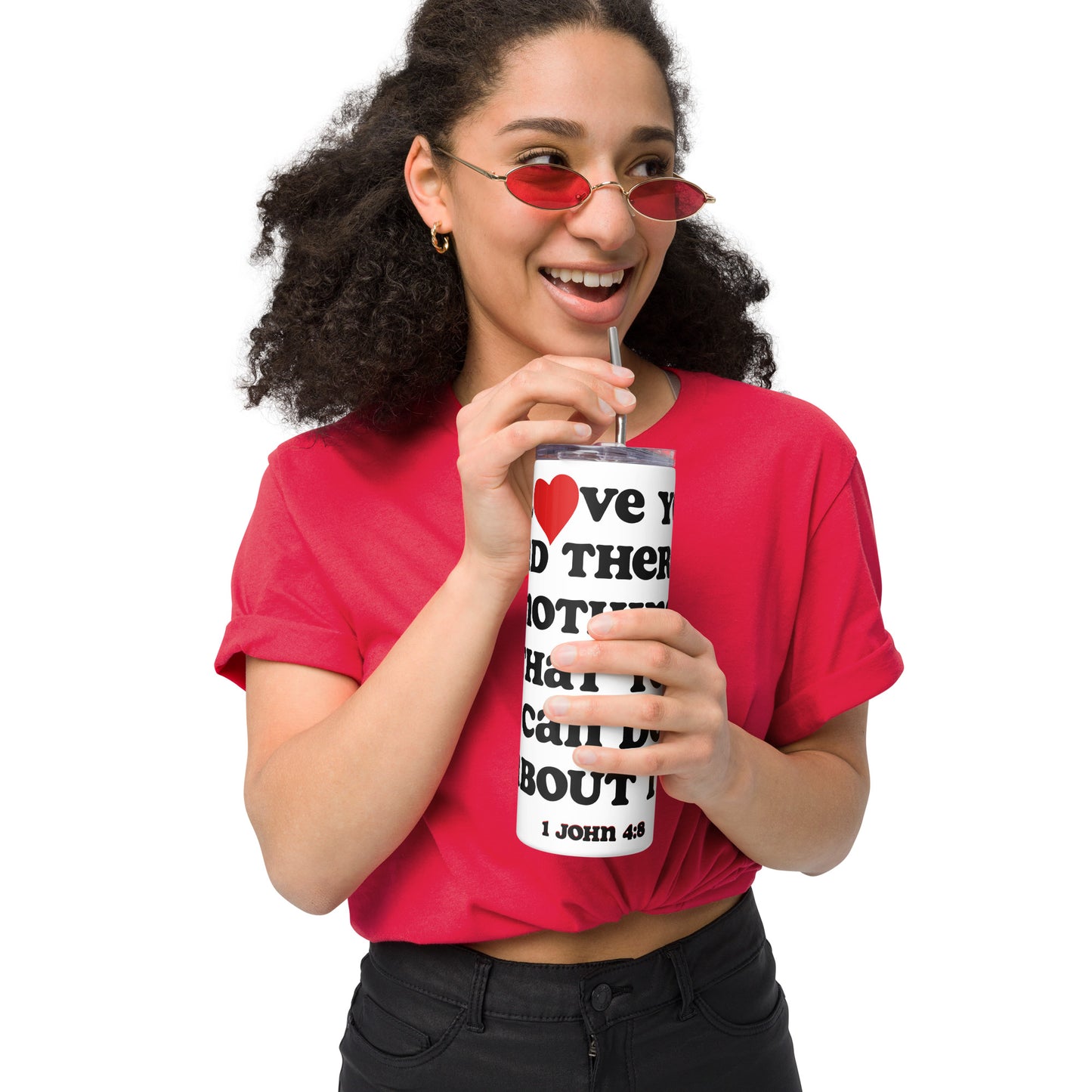 I Love You inspirational tumbler - White