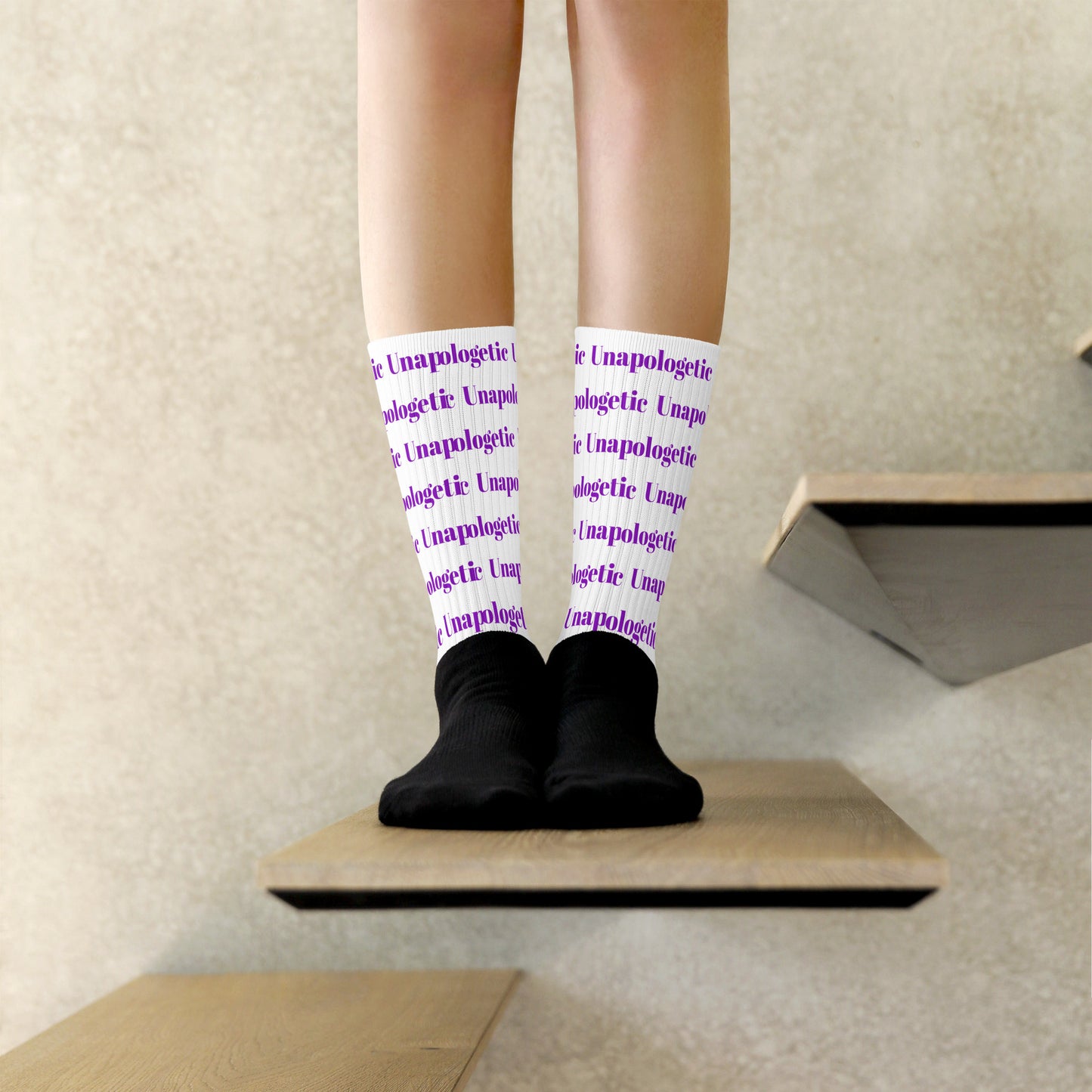 Unapologetic Inspirational Unisex cotton stretch socks