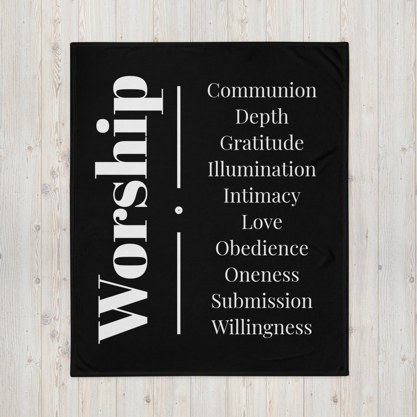 Worship collection inspirational throw blanket - Black/White