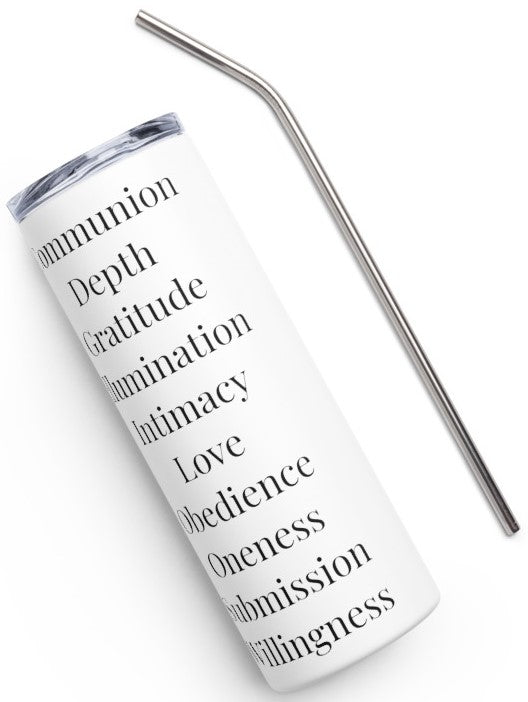 Worship inspirational stainless steel tumbler - White/Black