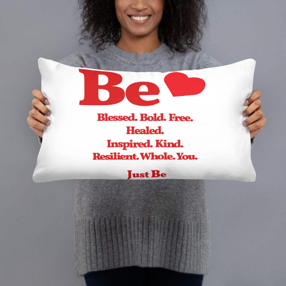 Be Inspired Throw Pillow - White & Red