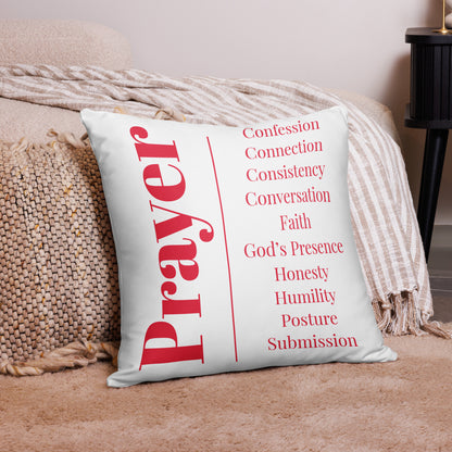 Prayer collection inspirational throw pillow - White/Red