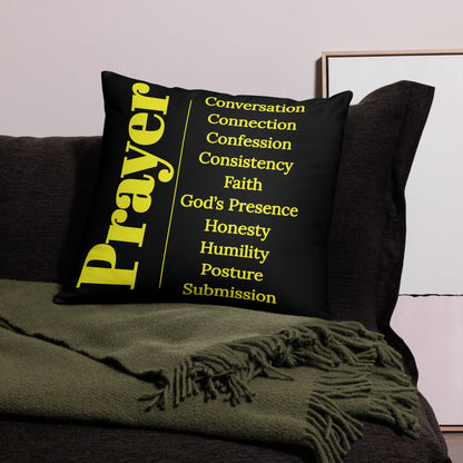 Prayer collection inspirational throw pillow - Black/Gold