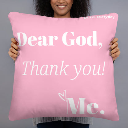 Dear God Inspirational Throw Pillow - Pink/White