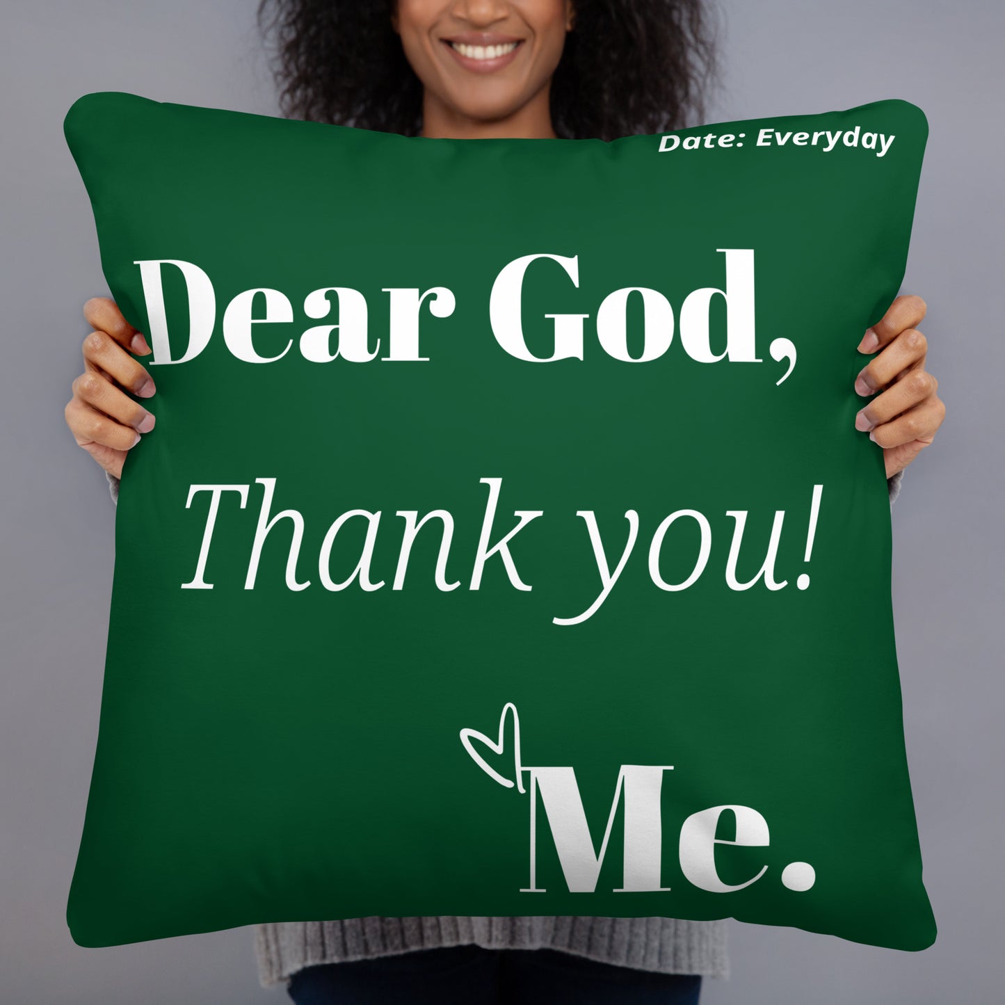 Dear God Inspirational Throw Pillow- Forest