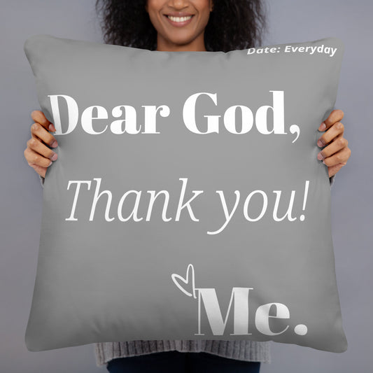 Dear God Inspirational Throw Pillow - Grey
