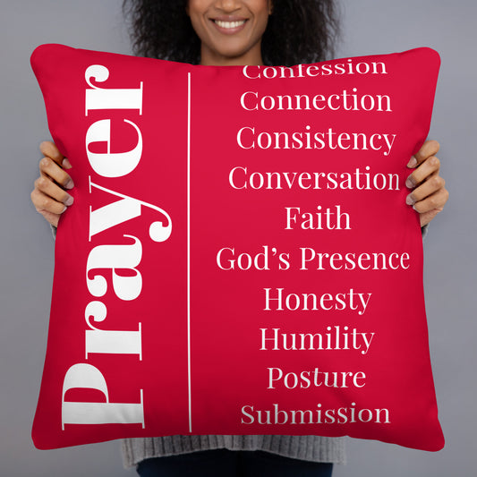 Prayer collection inspirational throw pillow - Red/White