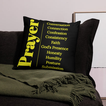 Prayer collection inspirational throw pillow - Black/Gold