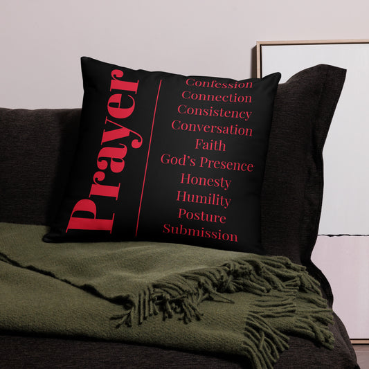 Prayer collection inspirational throw pillow - Black/Red