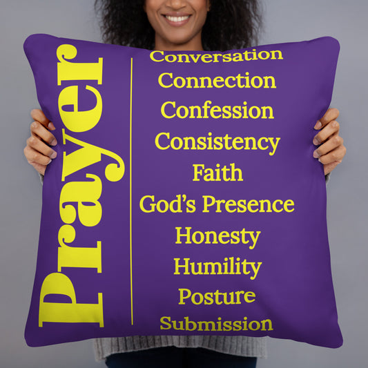 Prayer collection inspirational throw pillow - Purple/Gold