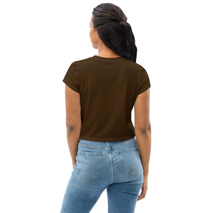 Godware Logo Stretchy Crop Tee - Coffee