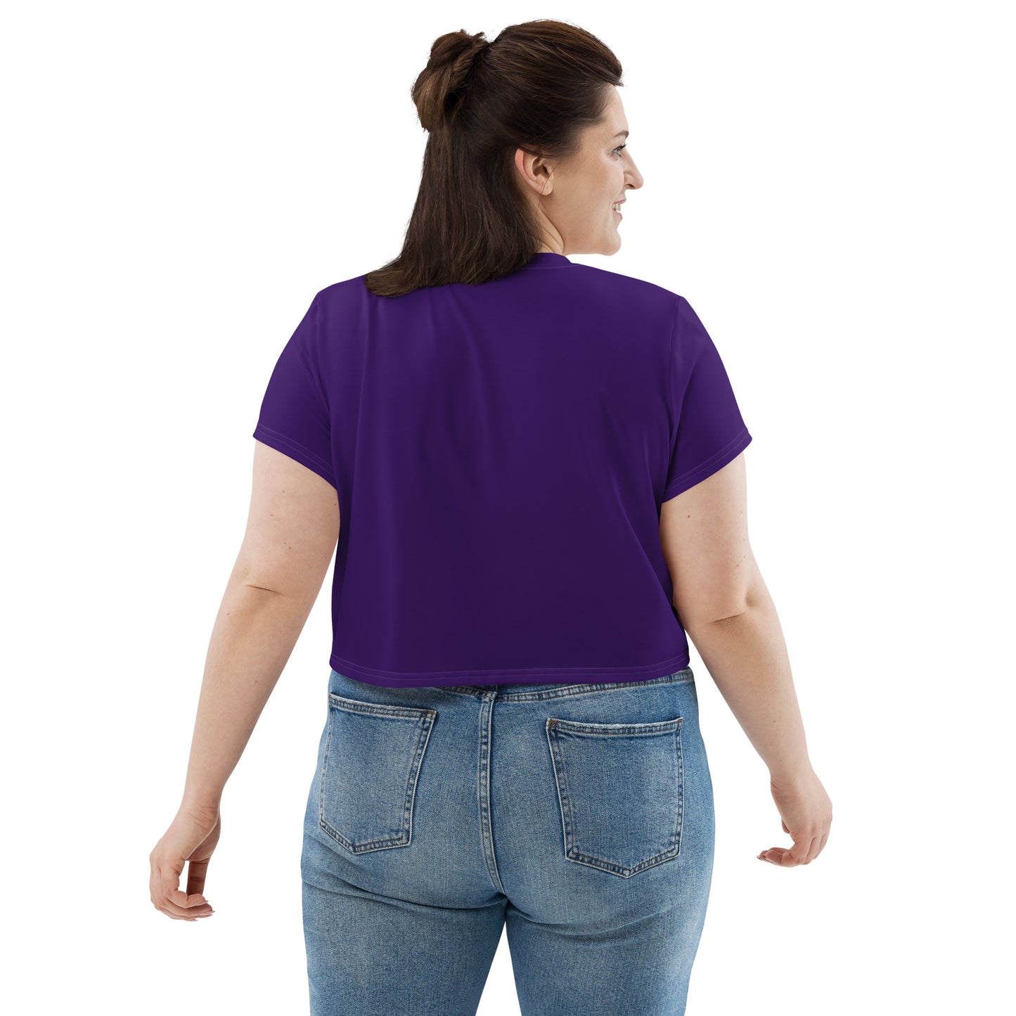 Godware Logo Stretchy Crop Top T-Shirt - Purple