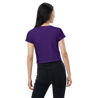 Godware Logo Stretchy Crop Top T-Shirt - Purple