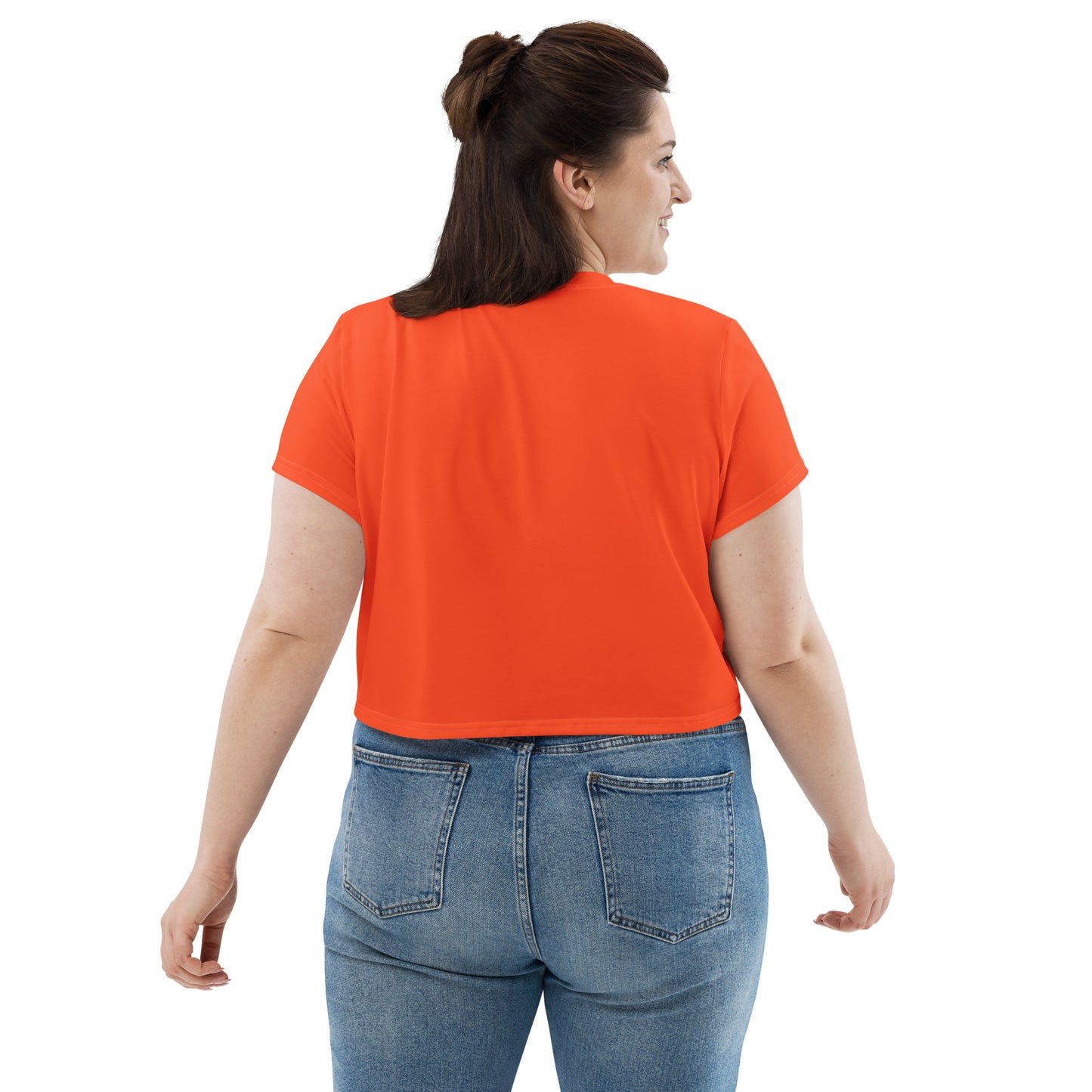 Godware Logo Stretchy Crop Top T-Shirt - Orange