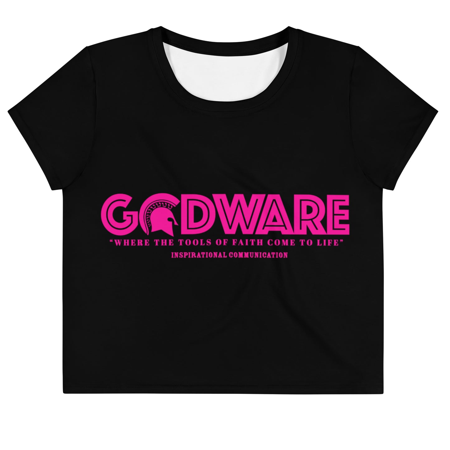 Godware Logo Stretchy Crop Tee - Black/Pink